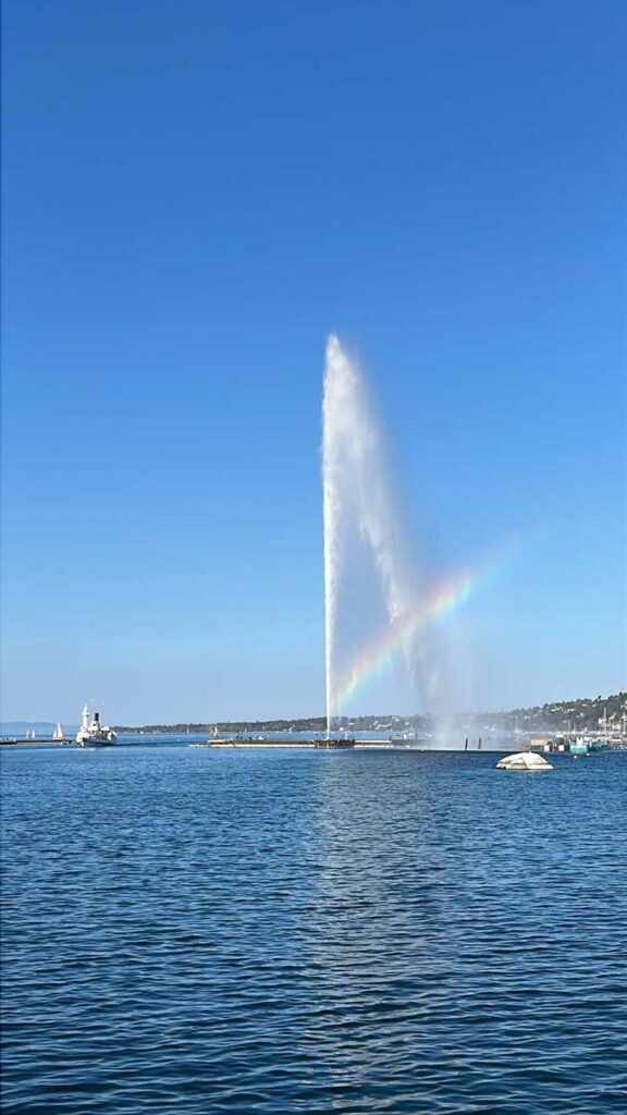 Genève jet d'eau arc en ciel