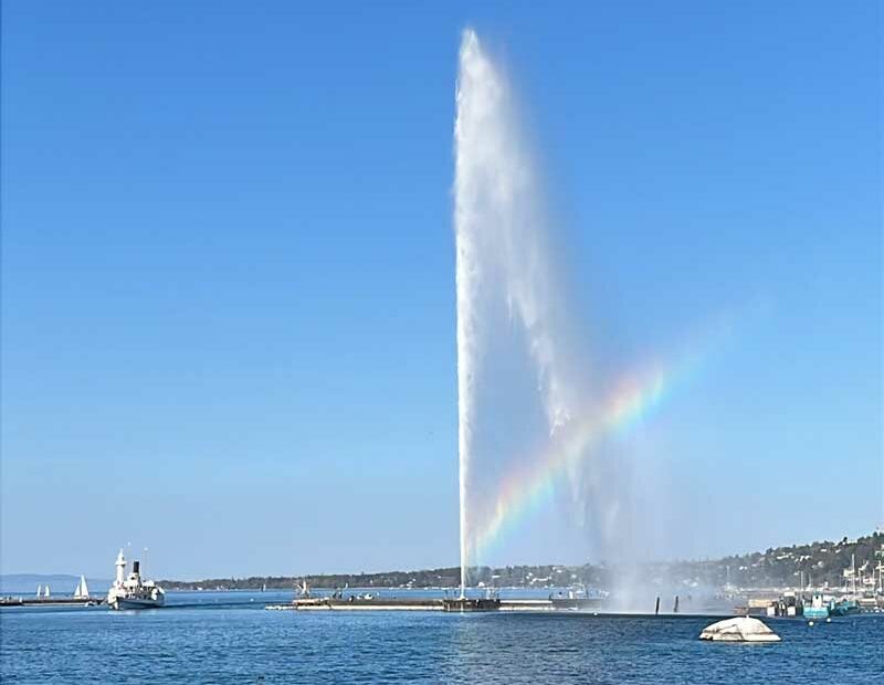 Genève jet d'eau arc en ciel